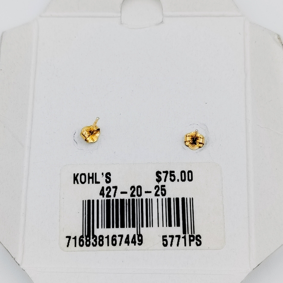 14KT Gold Pink Sapphire and Cubic Zirconia Earrings - Picture 3 of 4